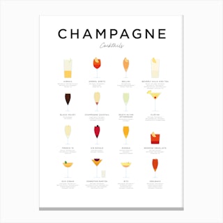 Champagne Cocktails Minimal Canvas Print