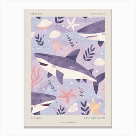 Purple Bamboo Shark Illustration 3 Poster Canvas Print
