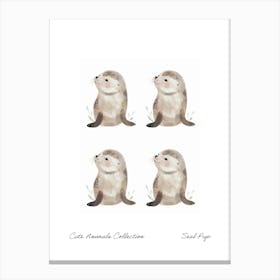 Cute Animals Collection Seal Pup 1 Canvas Print