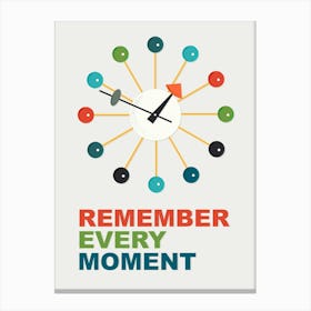 George Nelson Clock Art with Quote Canvas Print