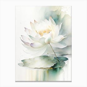 White Lotus Storybook Watercolour 3 Canvas Print