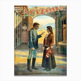 Arizona, Vintage Poster For A Play Canvas Print
