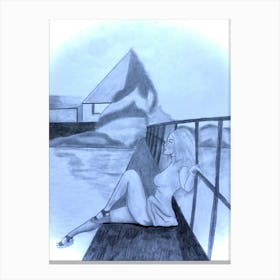 Girl On A Dock Canvas Print