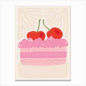 Cake With Cherries Canvas Print