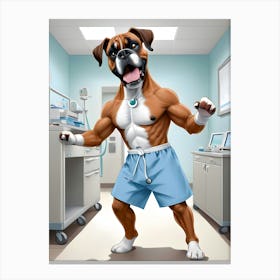Cartoon Boxer Dog-Reimagined Canvas Print