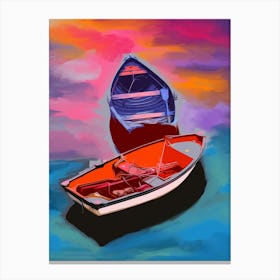 Boat Colorful Oil Painting Canvas Print