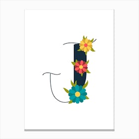 Living Room Floral Letters 10 Canvas Print