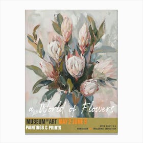 A World Of Flowers, Van Gogh Exhibition Protea 1 Canvas Print
