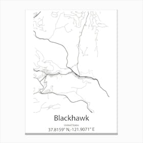 Blackhawk,United States Minimalist Map Canvas Print