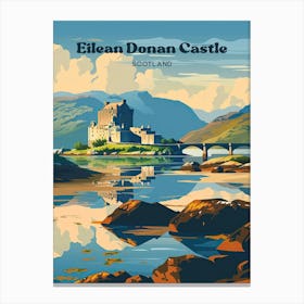 Eilean Donan Castle Historical Art Illustration Canvas Print