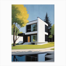 Minimalist Modern House Illustration (25) Canvas Print