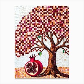 Mosaic Pomegranate Tree Canvas Print