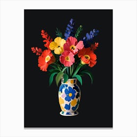 Colorful Flowers In A Vase Canvas Print