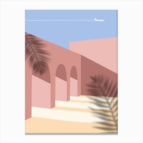 Arches And Palm Trees. Boho travel art. Morocco poster — boho travel poster Canvas Print