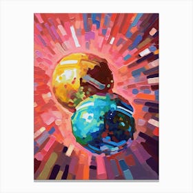 Disco Balls Oil Painting 1 Canvas Print