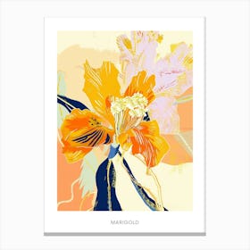 Colourful Flower Illustration Poster Marigold 1 Canvas Print