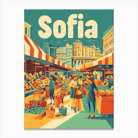 Aihrgdesign A 1970s Inspired Travel Poster For Sofia 1 Canvas Print