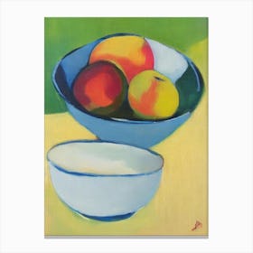 Peach Bowl Of fruit Canvas Print