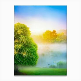 Glistening Tree Exhibiting Rebirth Located In A Tranquil Springtime Park Shades Of Green Blooming (1) 2 Canvas Print