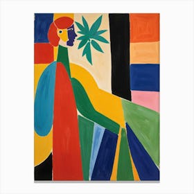 Woman With A Plant Canvas Print