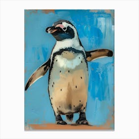 Galapagos Penguin Phillip Island The Penguin Parade Colour Block Painting 2 Canvas Print