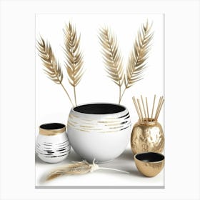 Gold And White Decor Canvas Print