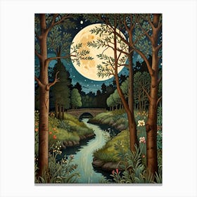 William Morris Moonlight In The Forest 50 Canvas Print