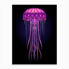 Mauve Stinger Jellyfish Cartoon 5 Canvas Print