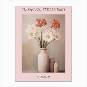 Classic Flowers Market Amaryllis Floral Poster 2 Canvas Print