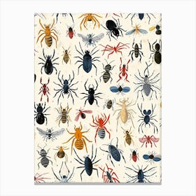 Colourful Insect Illustration Spider 14 Canvas Print