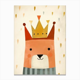 Little Fox 3 Wearing A Crown Canvas Print