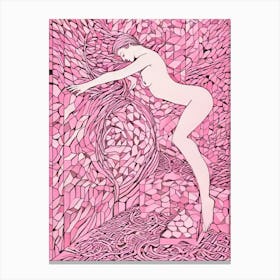 'Nude Women In Pink' Canvas Print
