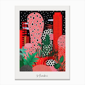 Poster Of Mumbai, Illustration In The Style Of Pop Art 4 Canvas Print