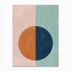Circle in Blue and Orange No.2 Canvas Print