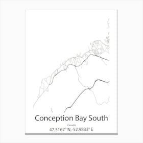 Conception Bay South,Canada Minimalist Map Canvas Print