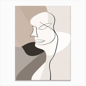 Face Line Art Abstract 1 Canvas Print