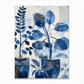 Blue Potted Plants Canvas Print