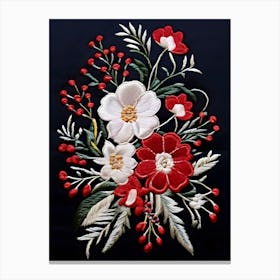 Embroidered Flowers 2 Canvas Print