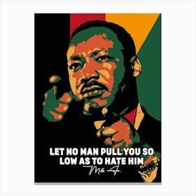 MLK Quotes Activist in Pop Art Colorful Art Canvas Print