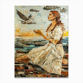 Woman With A Bird 1 Canvas Print