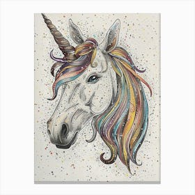 Paint Splash Rainbow Unicorn 2 Canvas Print
