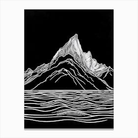 Ben Wyvis Mountain Line Drawing 1 Canvas Print