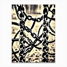Chain Link Fence Photo Canvas Print