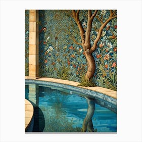 William Morris Pool With A Tree Canvas Print