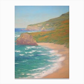Newquay Beach Cornwall Monet Style Canvas Print