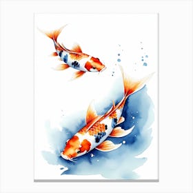 Koi Fish Watercolor Painting (8) 1 Canvas Print
