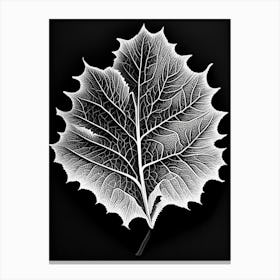 Sycamore Leaf Linocut 3 Canvas Print