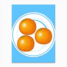 Oranges On A Plate Canvas Print