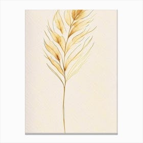 Wheat Leaf Minimalist Watercolour 2 Canvas Print