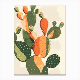 Prickly Pear Cactus Minimalist 4 Canvas Print
